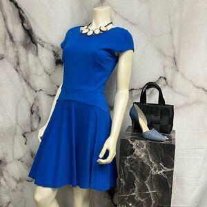 Diana Von Furstenberg dress blue mid length cap sleeve